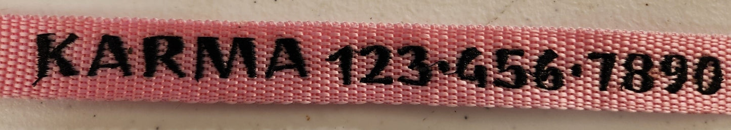 Custom Embroidered Large Dog Collar- Hot Pink/Black