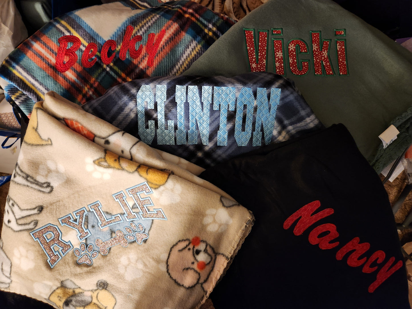 Custom Embroidered Fleece Throw Blanket
