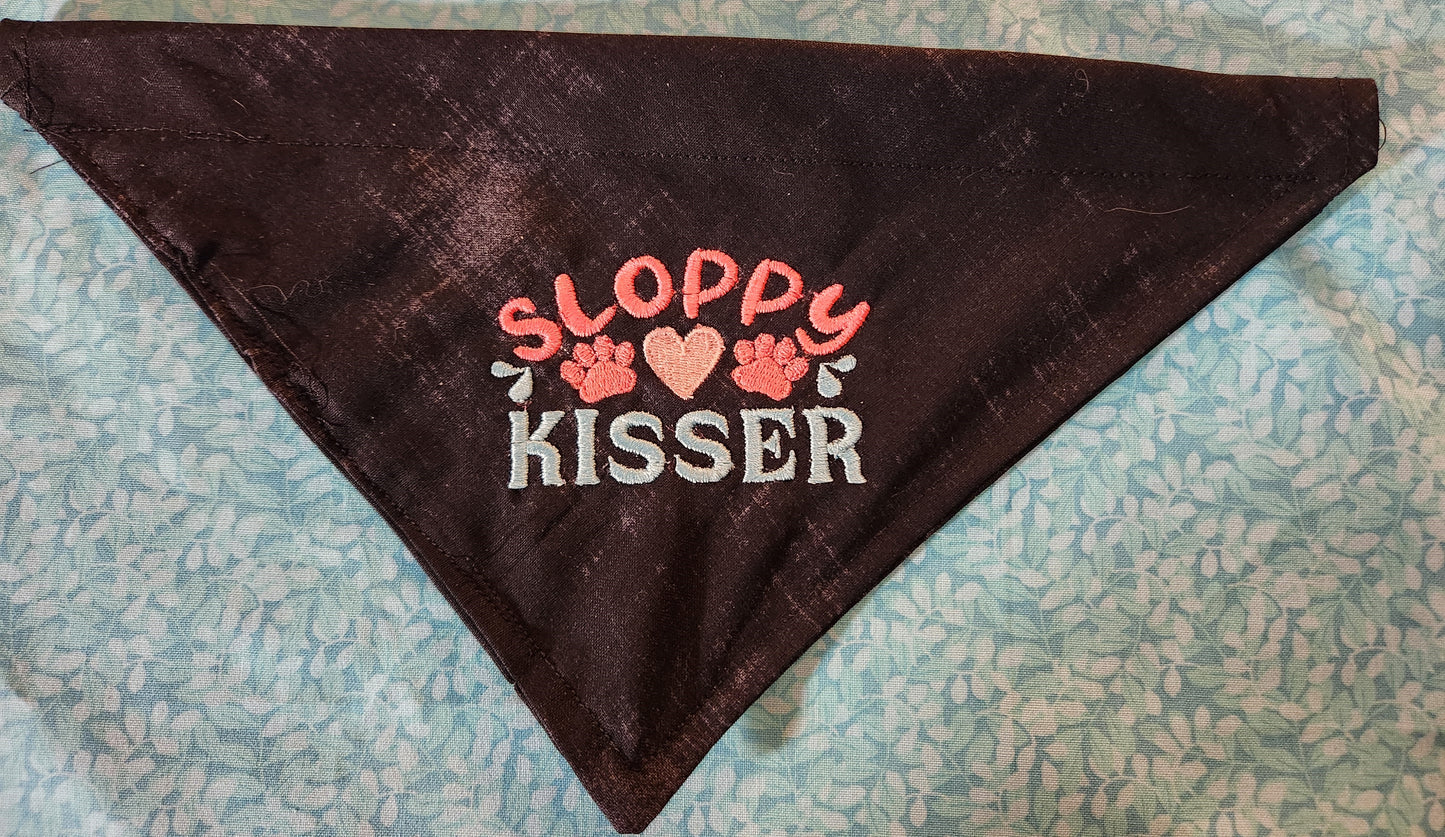 Sloppy Kisser Embroidered Dog Bandana