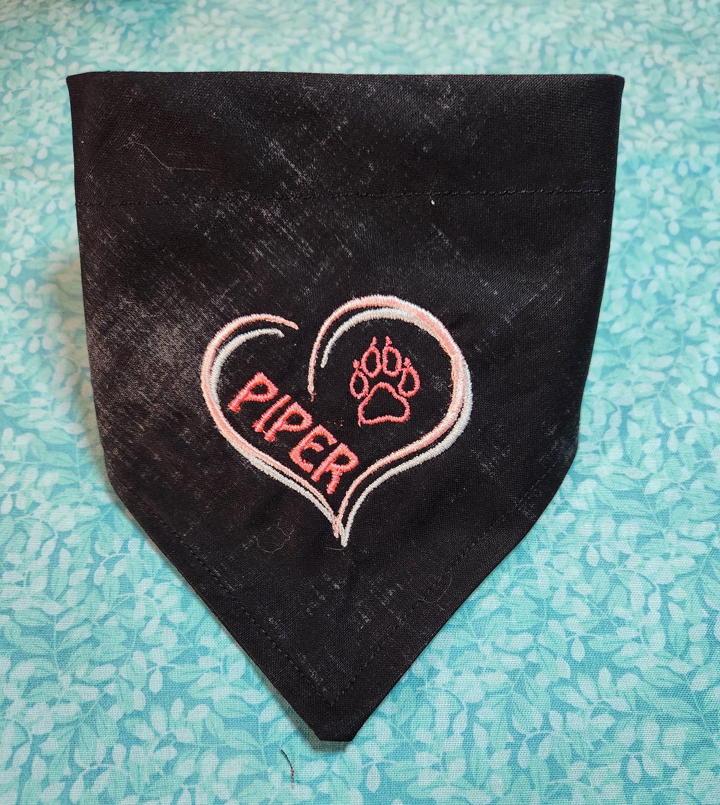Custom Embroidered Dog Bandana with Name