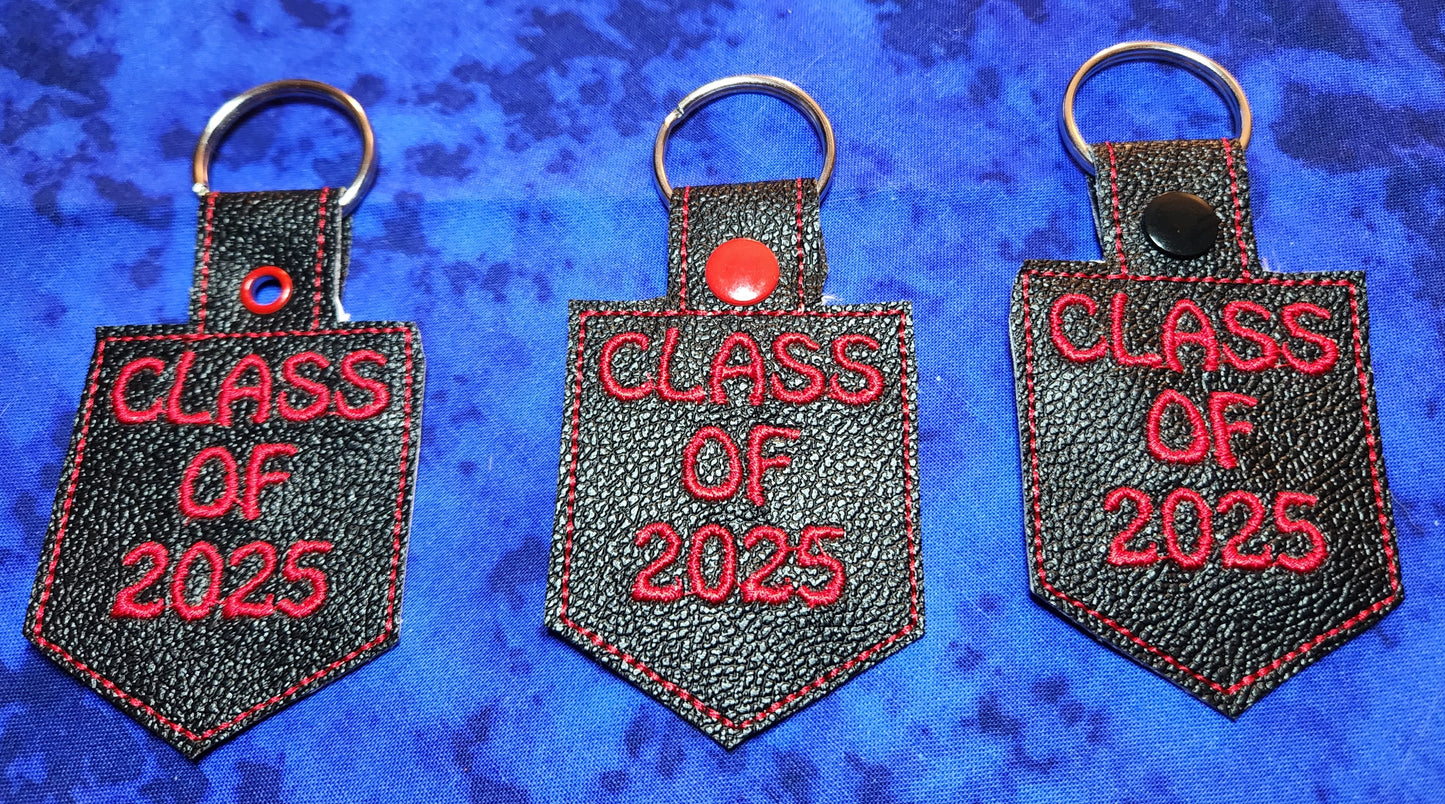 Class of 2025 Vinyl Embroidered Key Chain