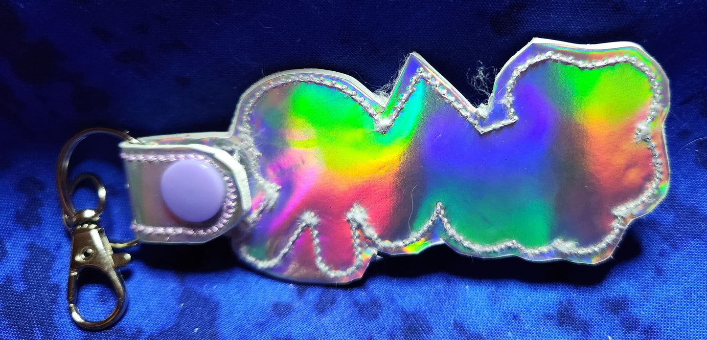 Peace Love and "paws" Embroidered Key chain.