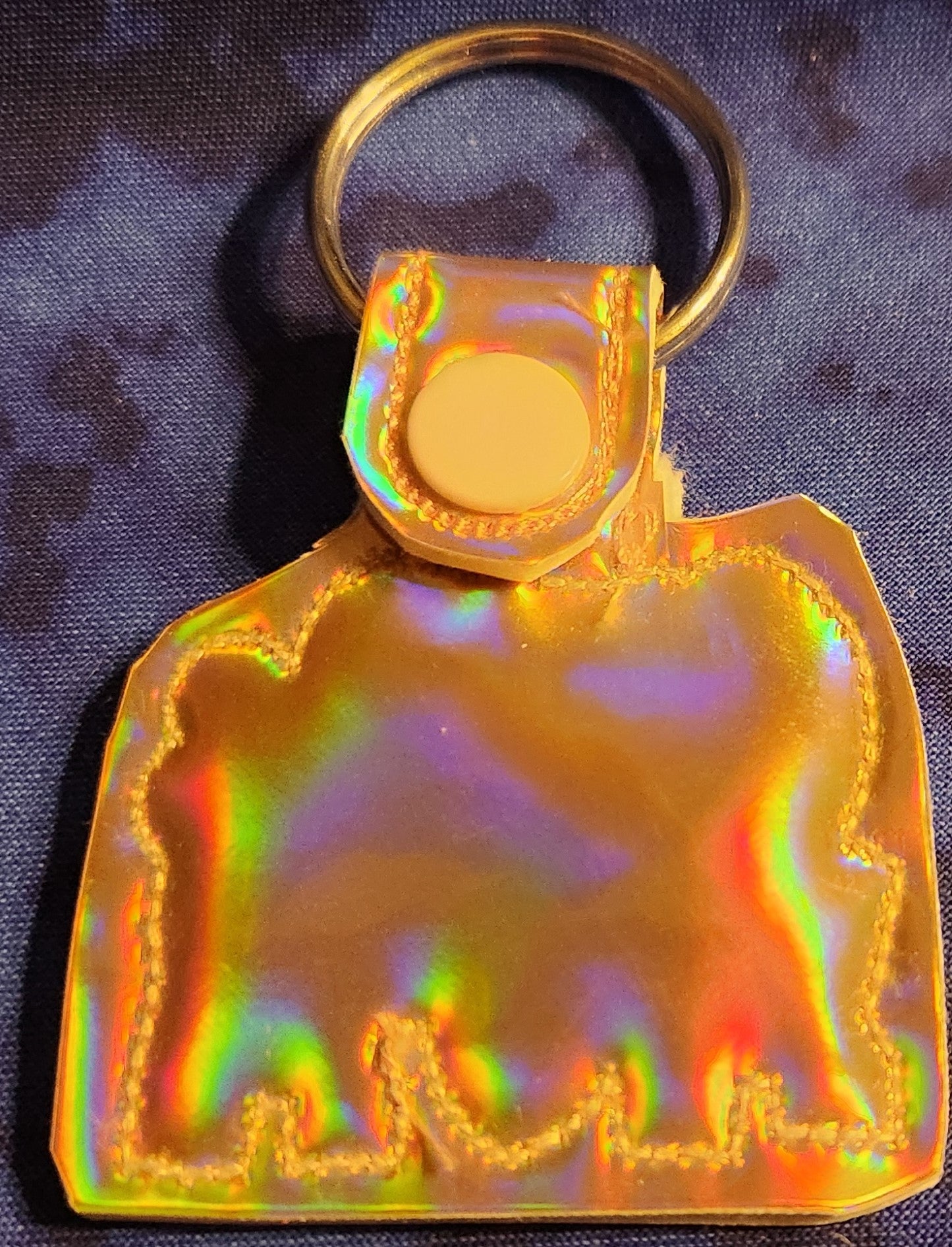 Cat mom Embroidered Holographic Keychain