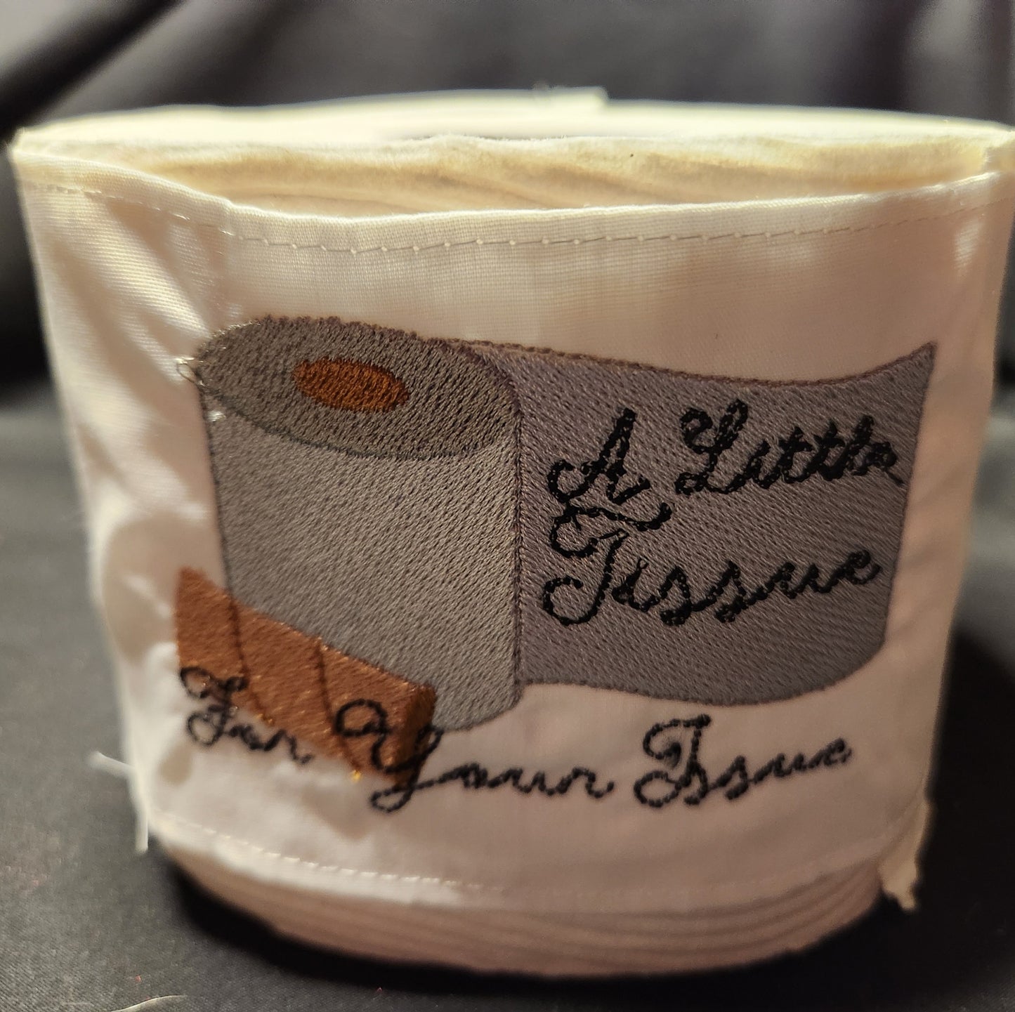 A little tissue for your issue Embroidered Toilet Paper cover