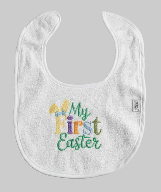Embroidered My First Easter Bib Pastel colors Infant Size