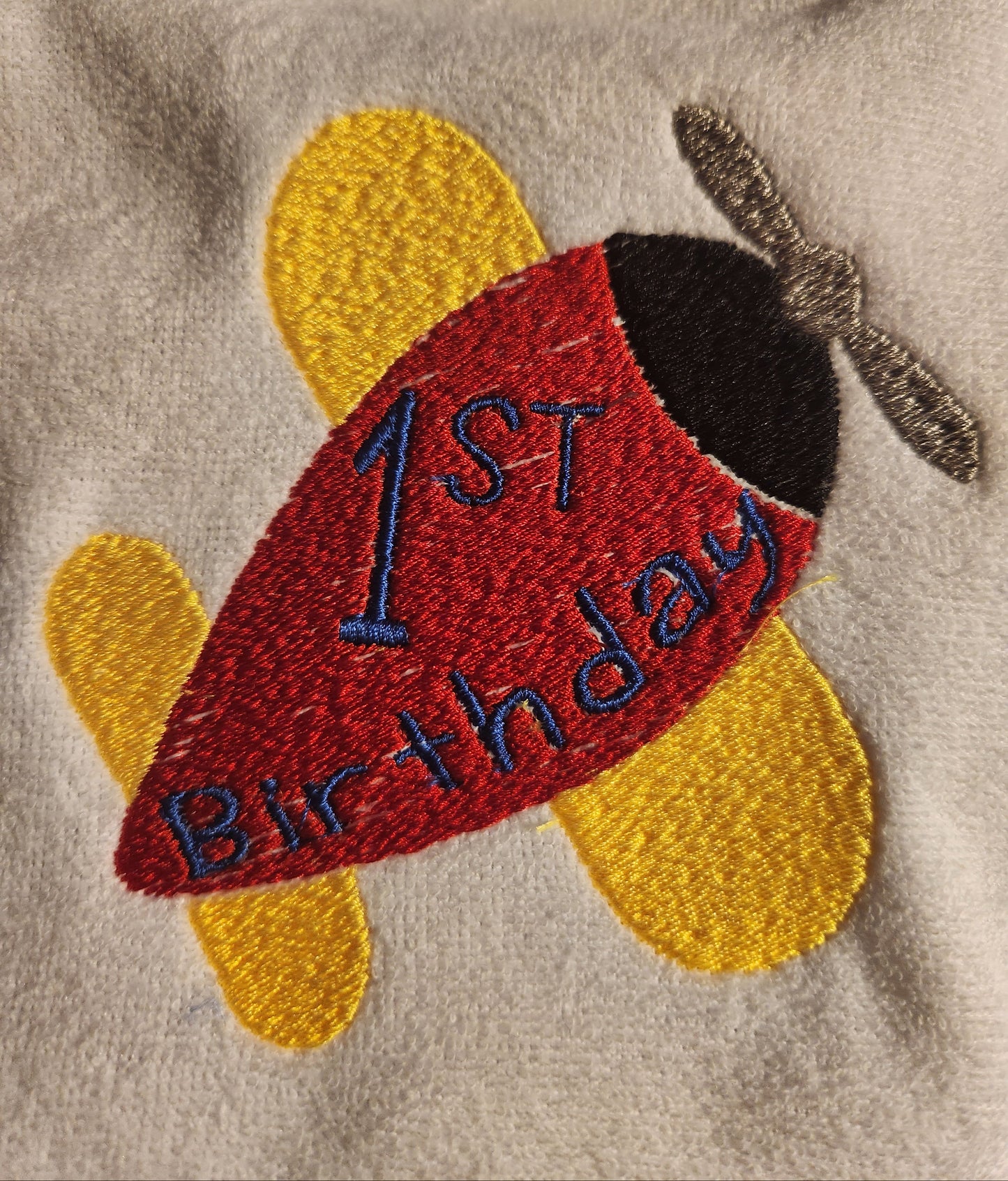 Embroidered My First Birthday Bib- Airplane