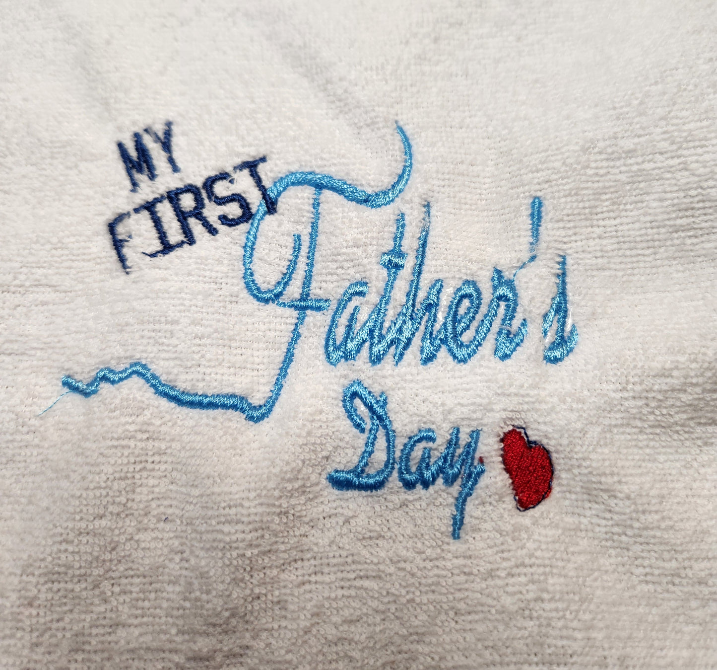 Embroidered My First Fathers Day bib-Blue
