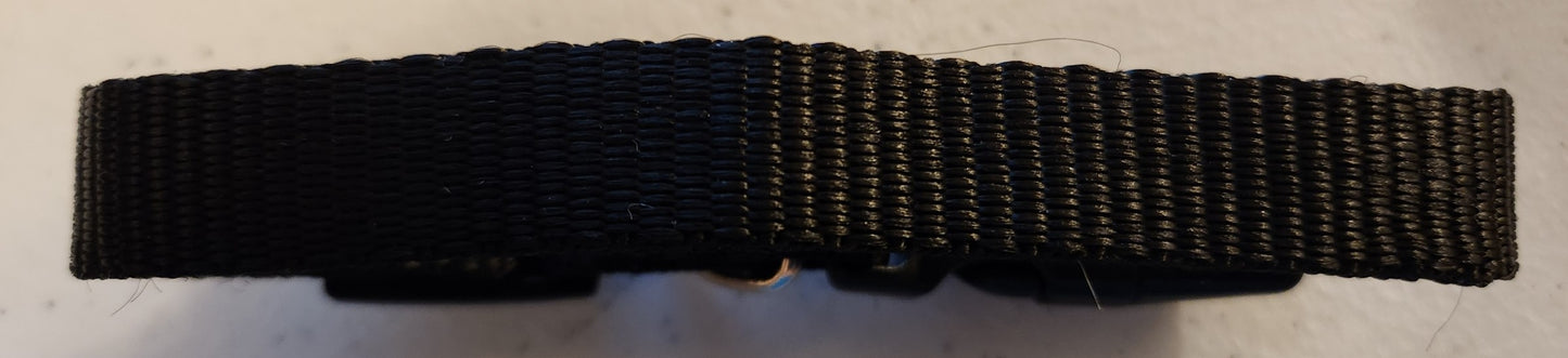 Black - Custom Embroidered Nylon Dog Collar- Medium