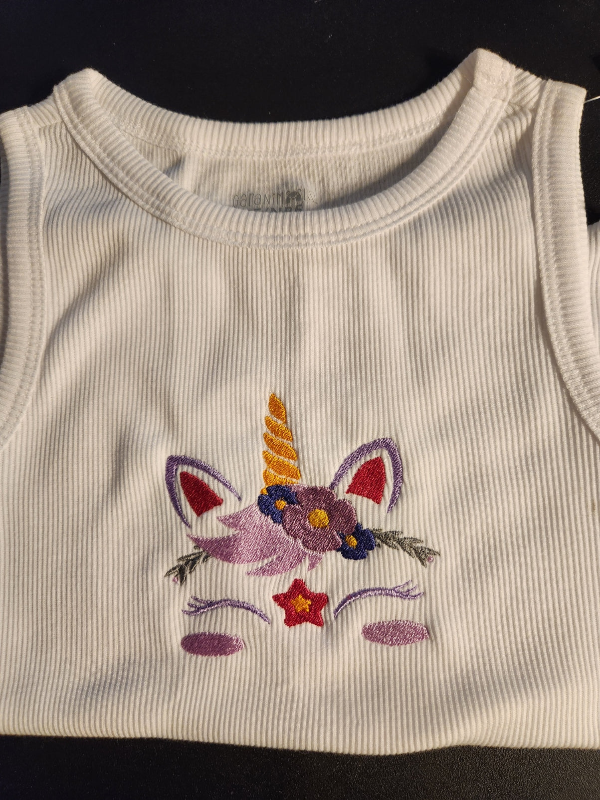Embroidered Unicorn Tank Top- 5T