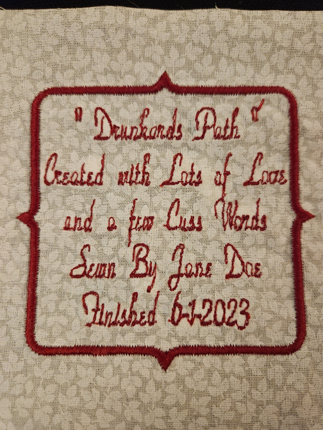 Custom Quilt Labels