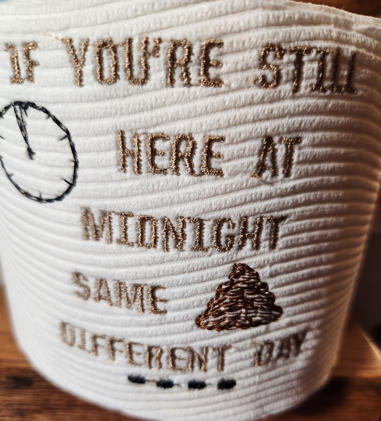 Same *poop emoji * Different day Embroidered Toilet paper