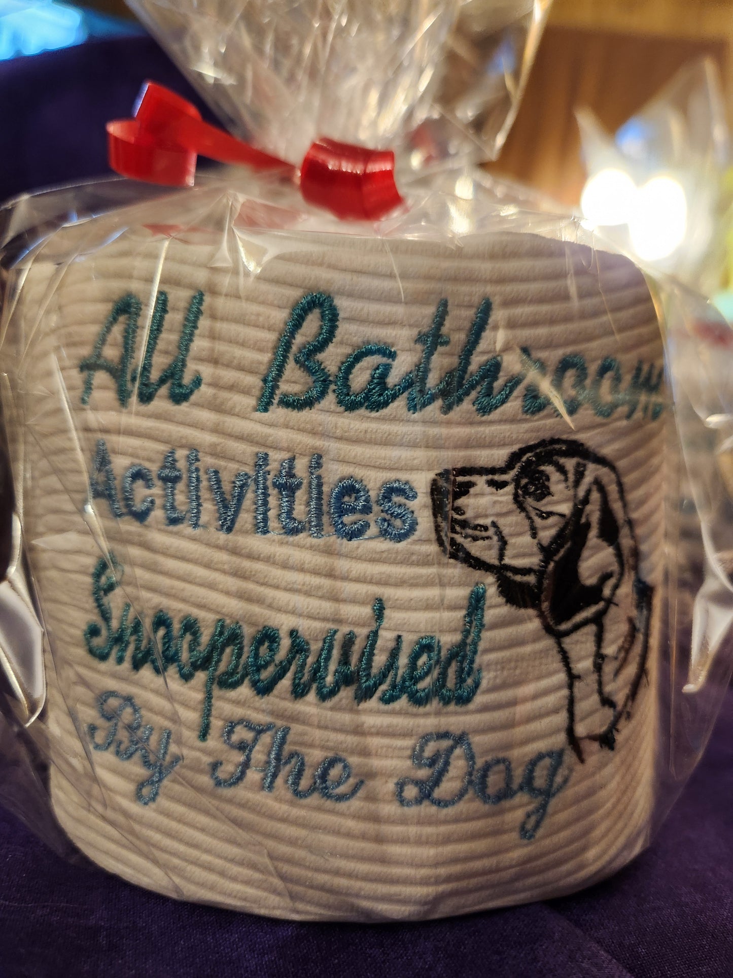 All Bathroom Activities Must be approved...Beagle Embroidered toilet paper