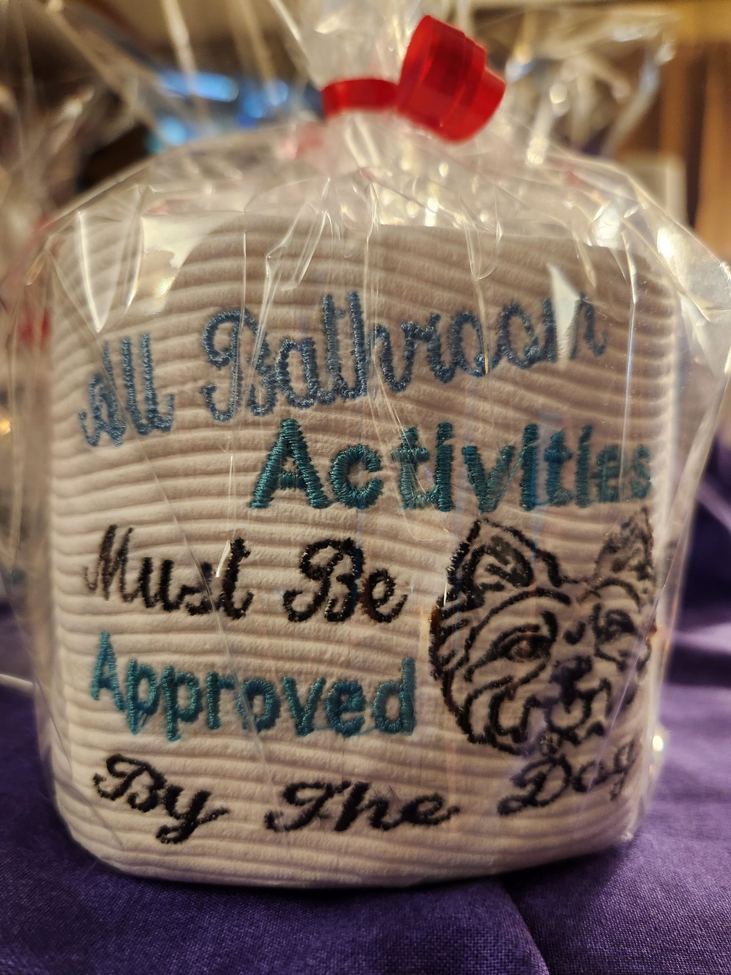 All Bathroom Activities Must be approved....Westie Embroidered toilet paper