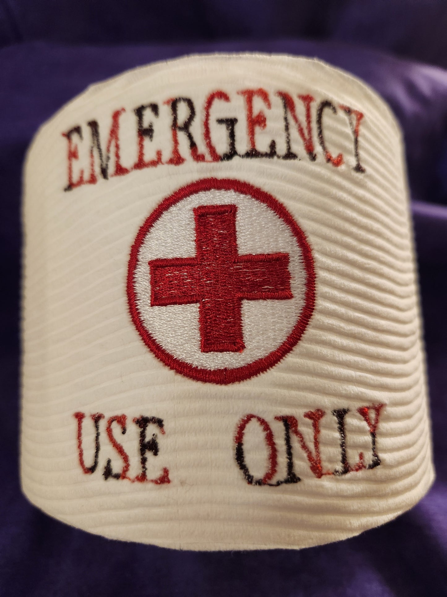 Emergency Use Only Embroidered Toilet paper