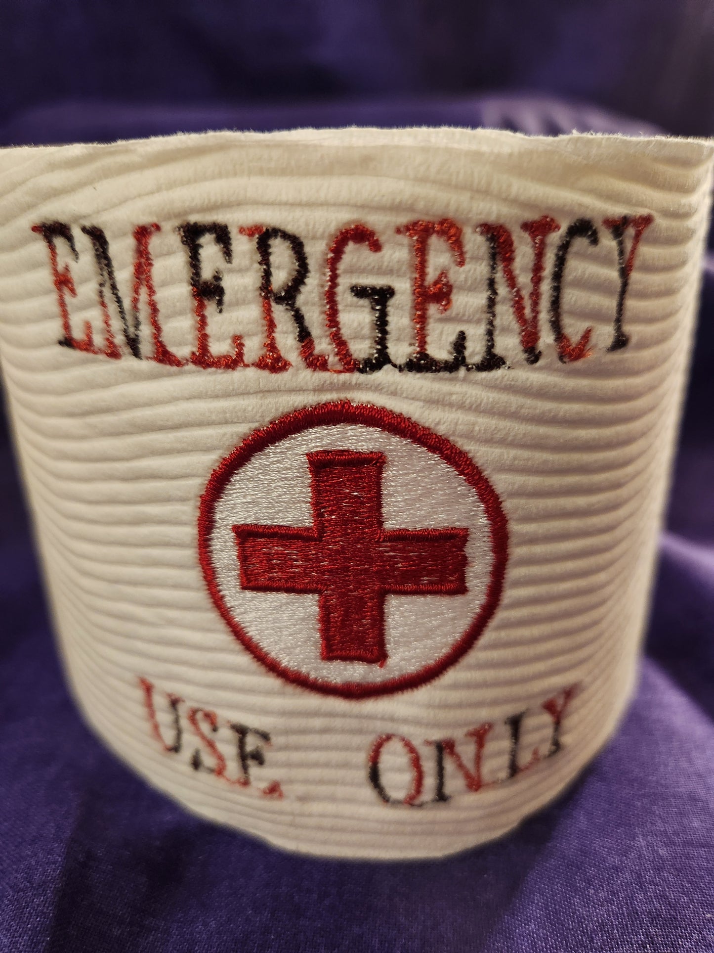 Emergency Use Only Embroidered Toilet paper