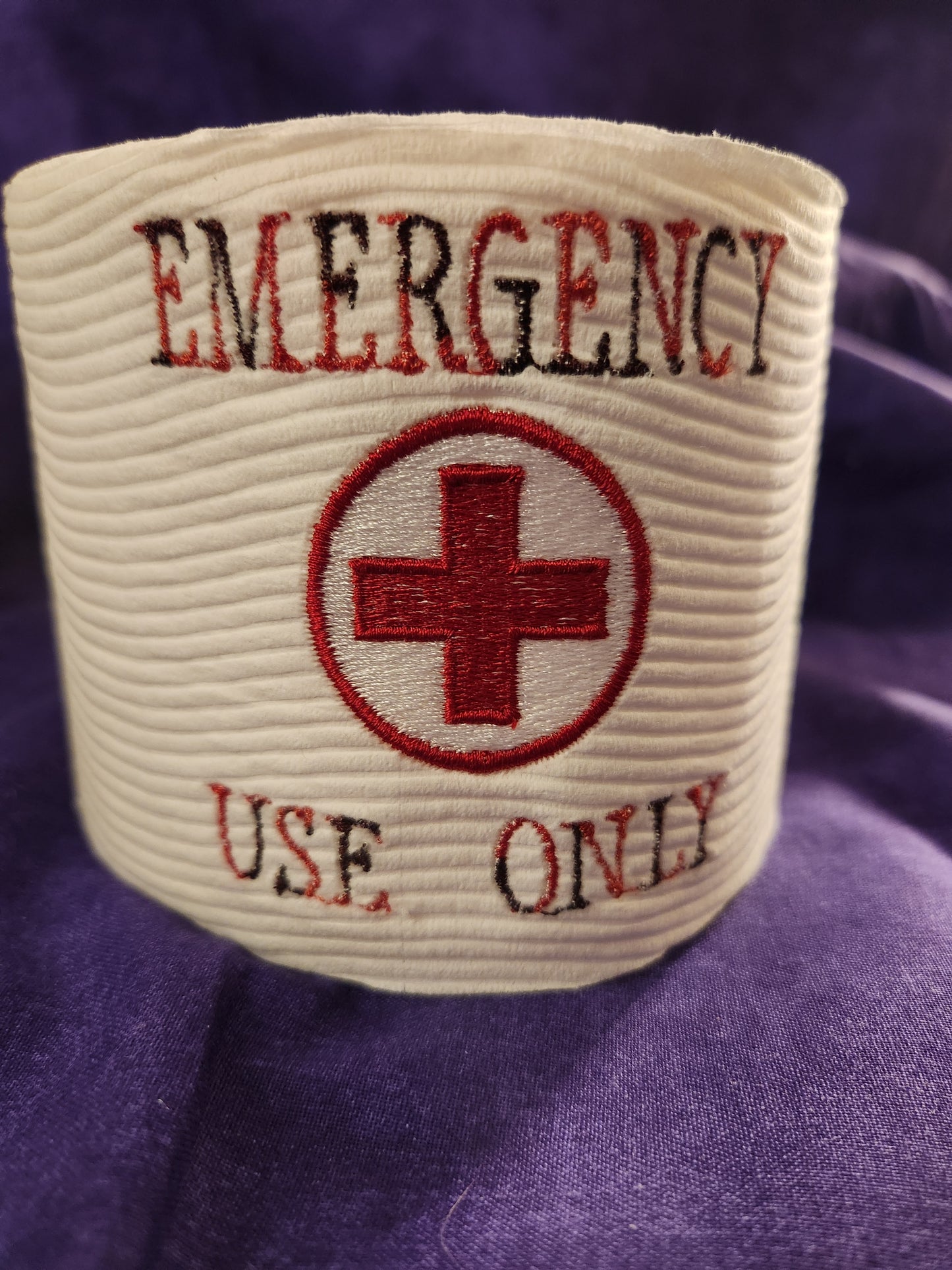 Emergency Use Only Embroidered Toilet paper