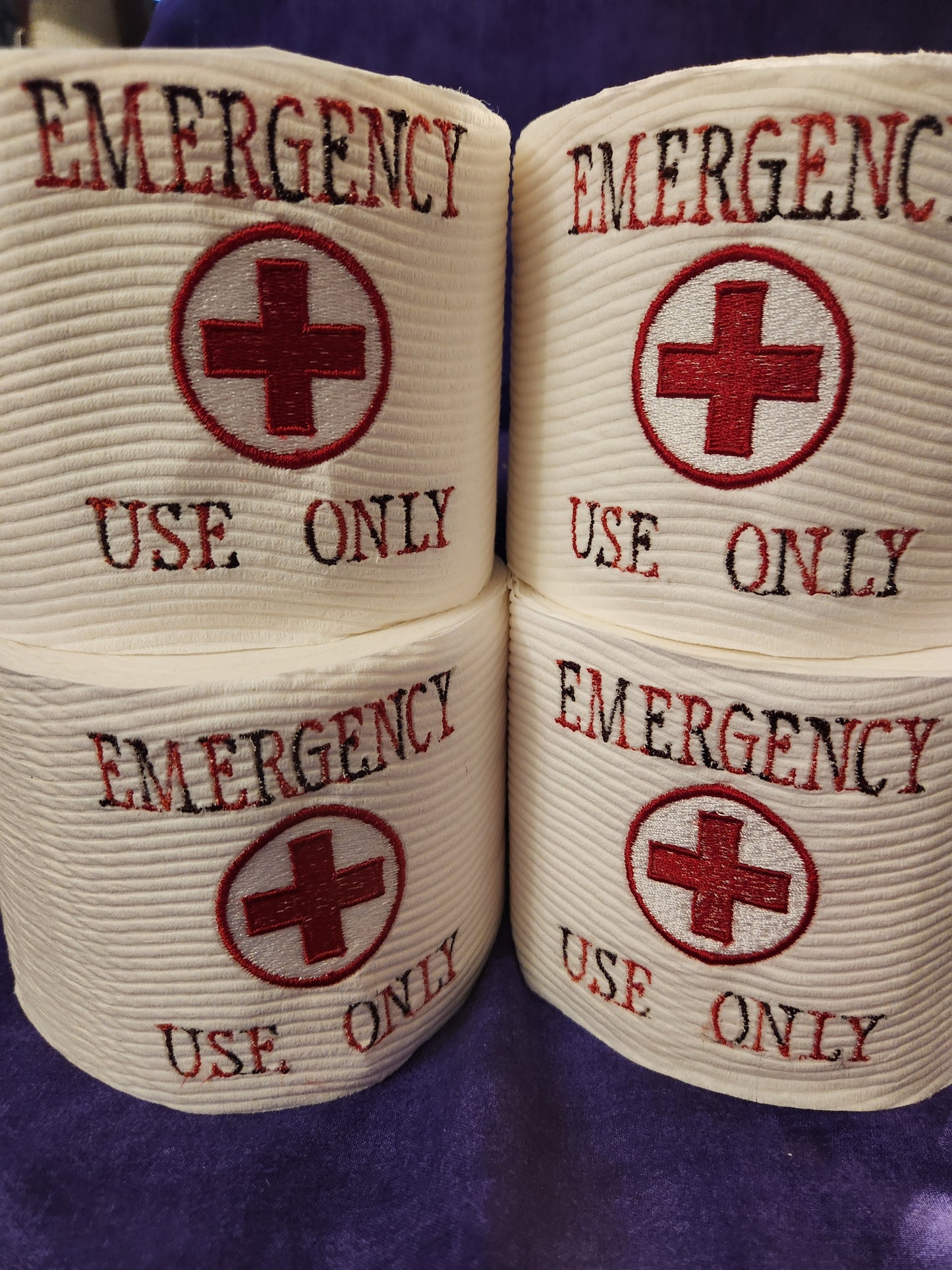 Emergency Use Only Embroidered Toilet paper