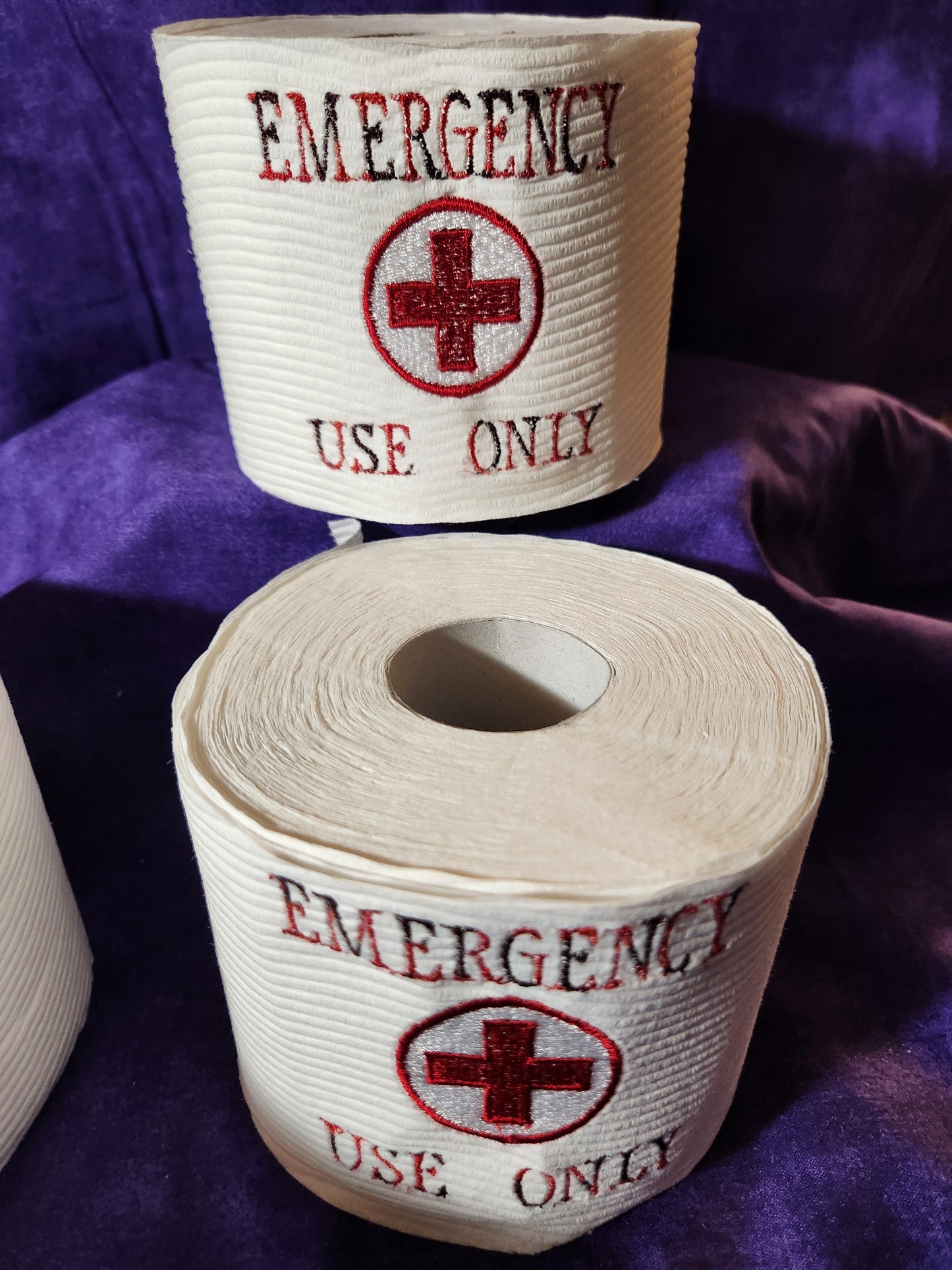 Emergency Use Only Embroidered Toilet paper