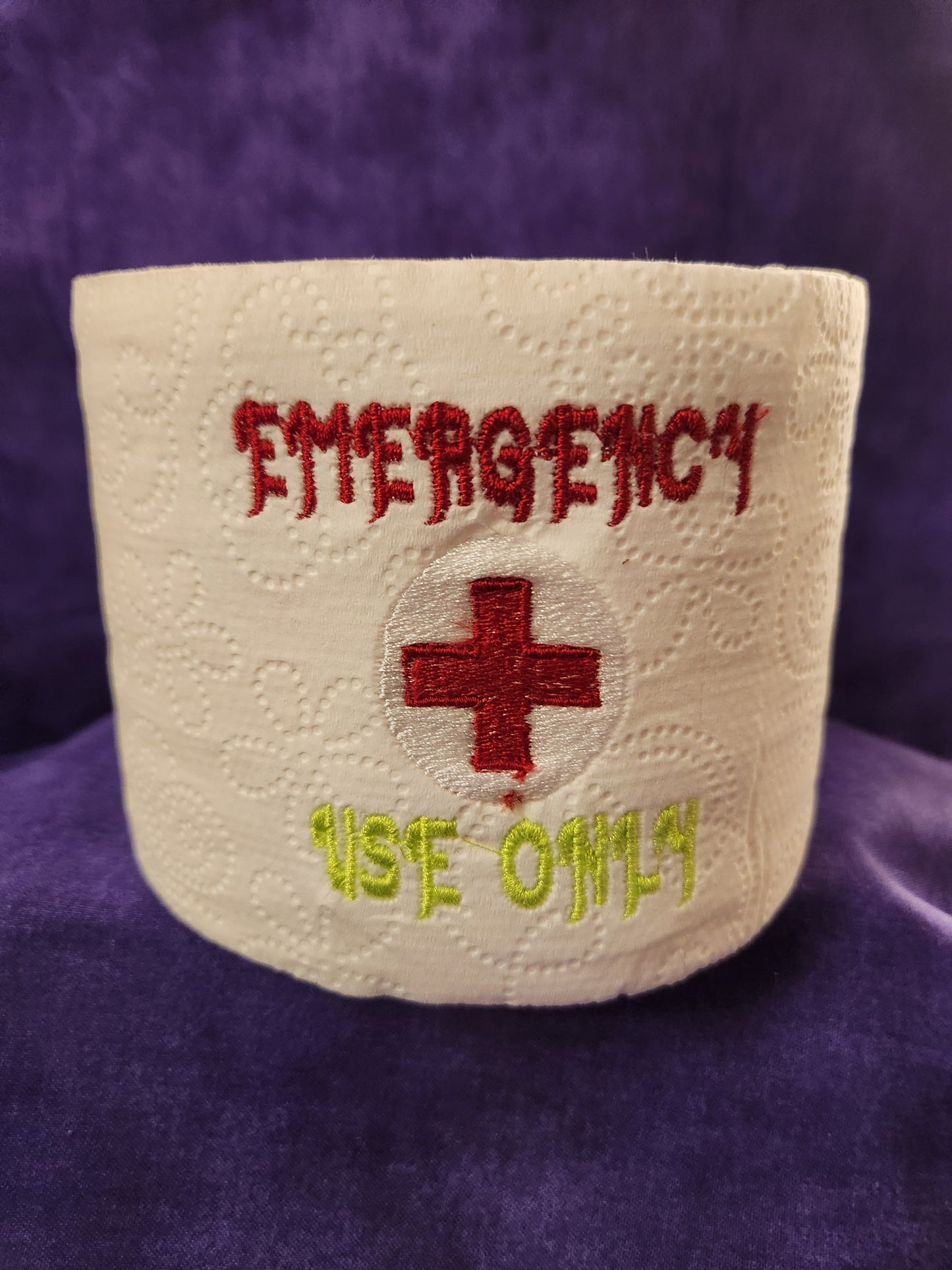 Emergency Use Only Embroidered Toilet paper