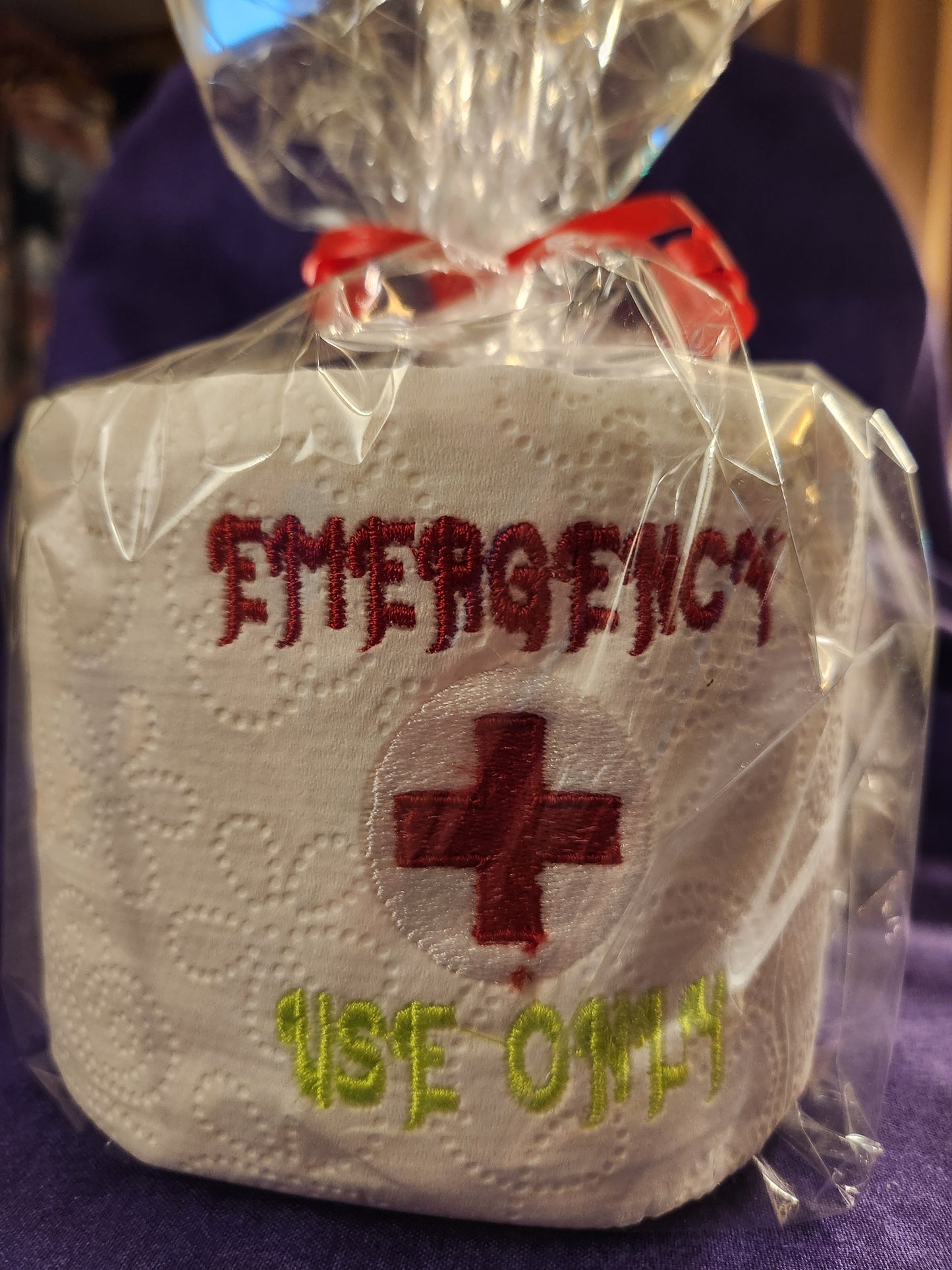 Emergency Use Only Embroidered Toilet paper