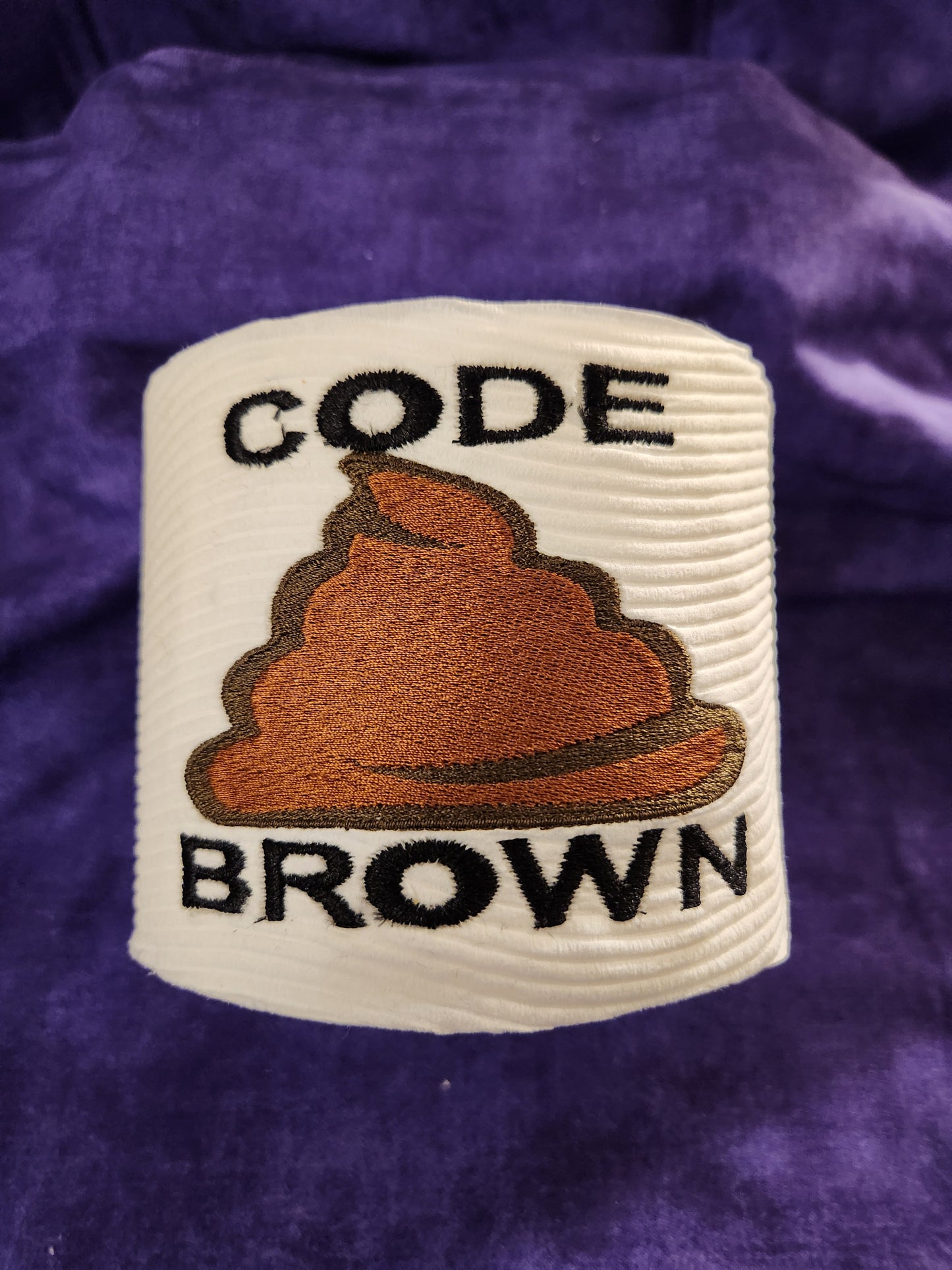 Code Brown   Embroidered Toilet Paper