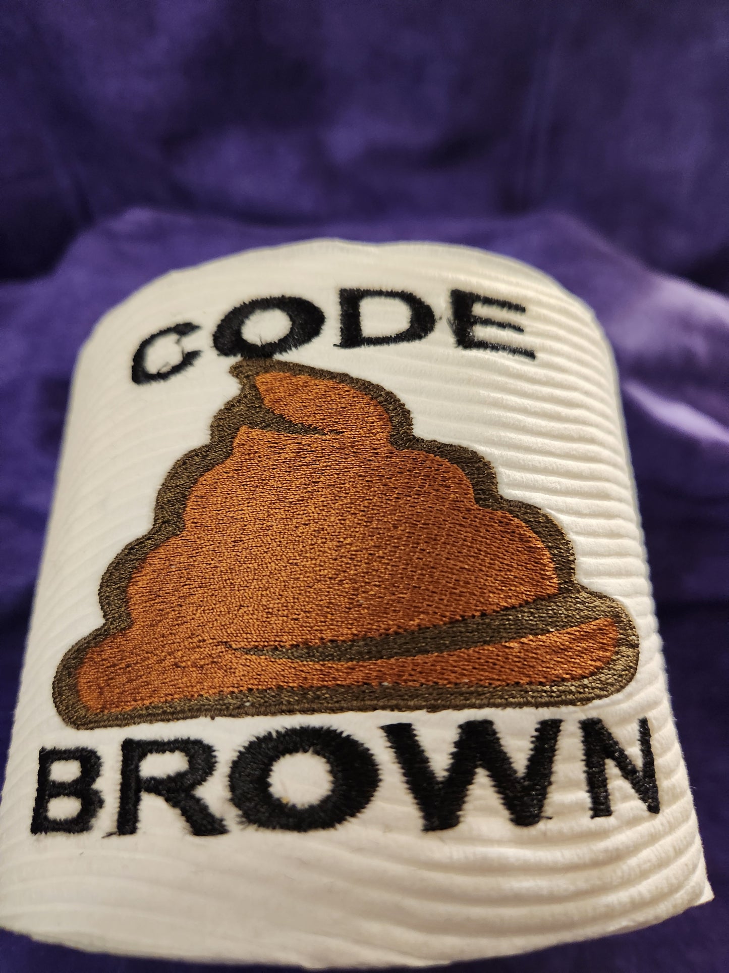 Code Brown   Embroidered Toilet Paper