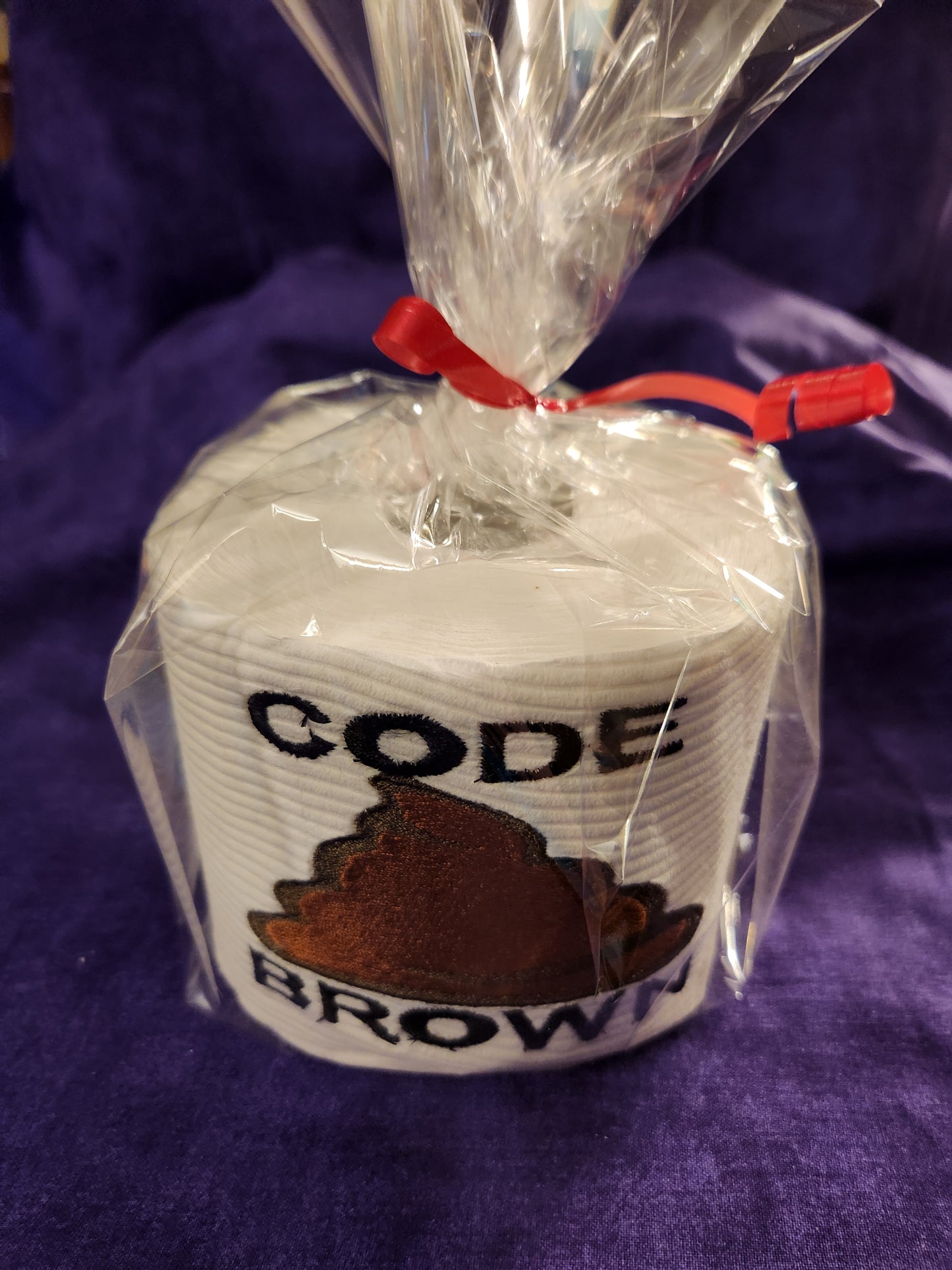 Code Brown   Embroidered Toilet Paper