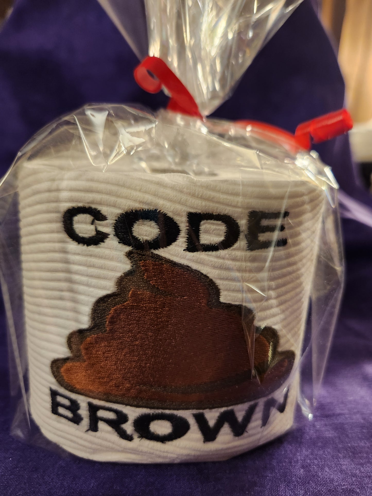 Code Brown   Embroidered Toilet Paper