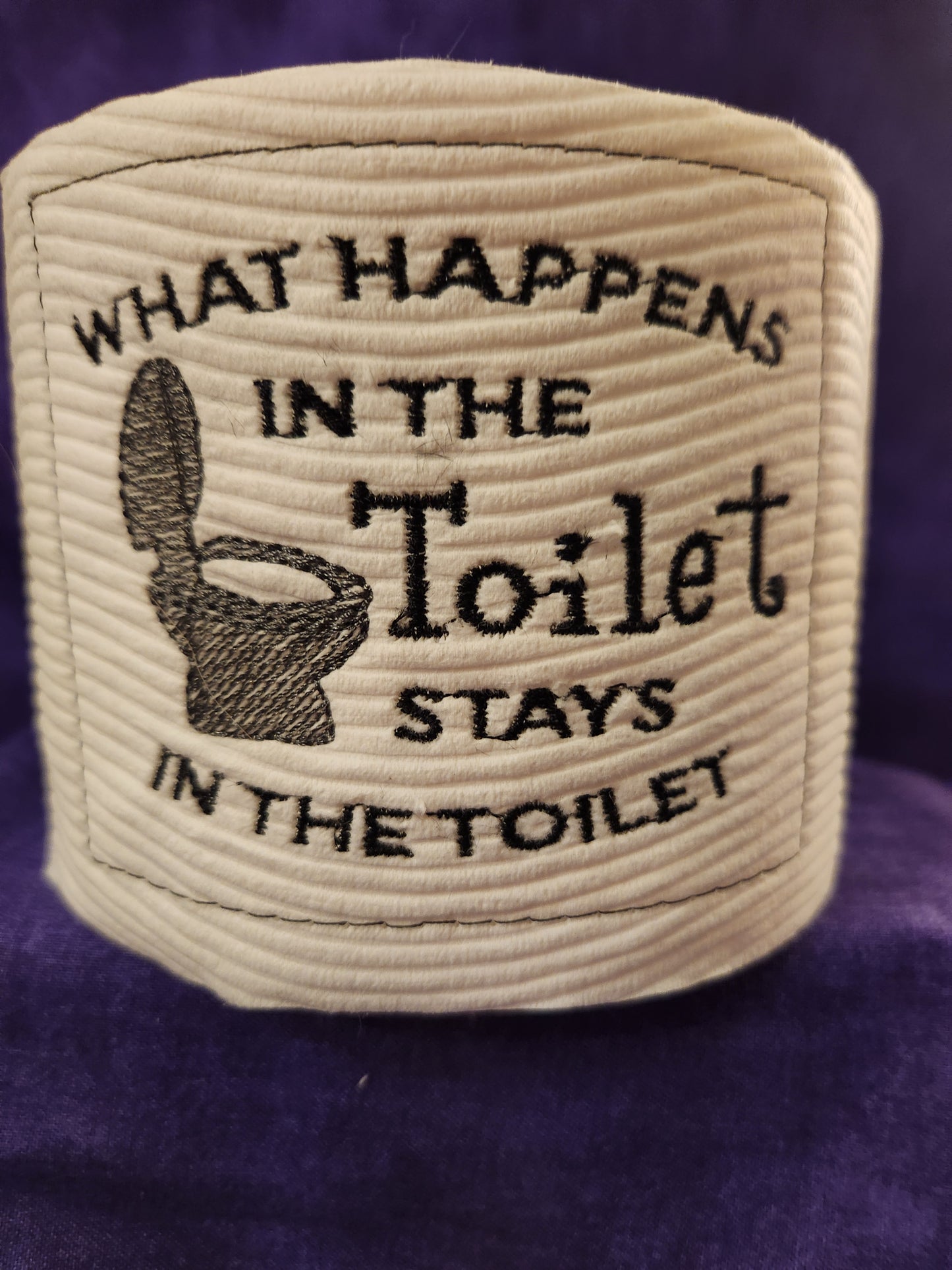 What happens in the toilet.... Embroidered Toilet paper