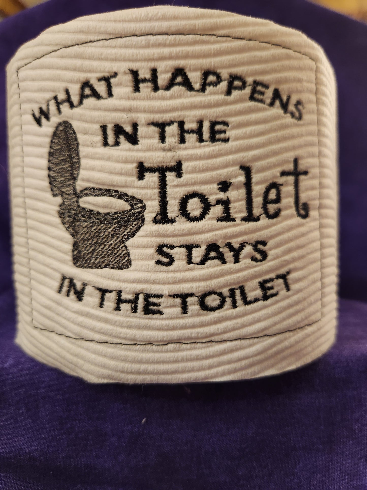 What happens in the toilet.... Embroidered Toilet paper