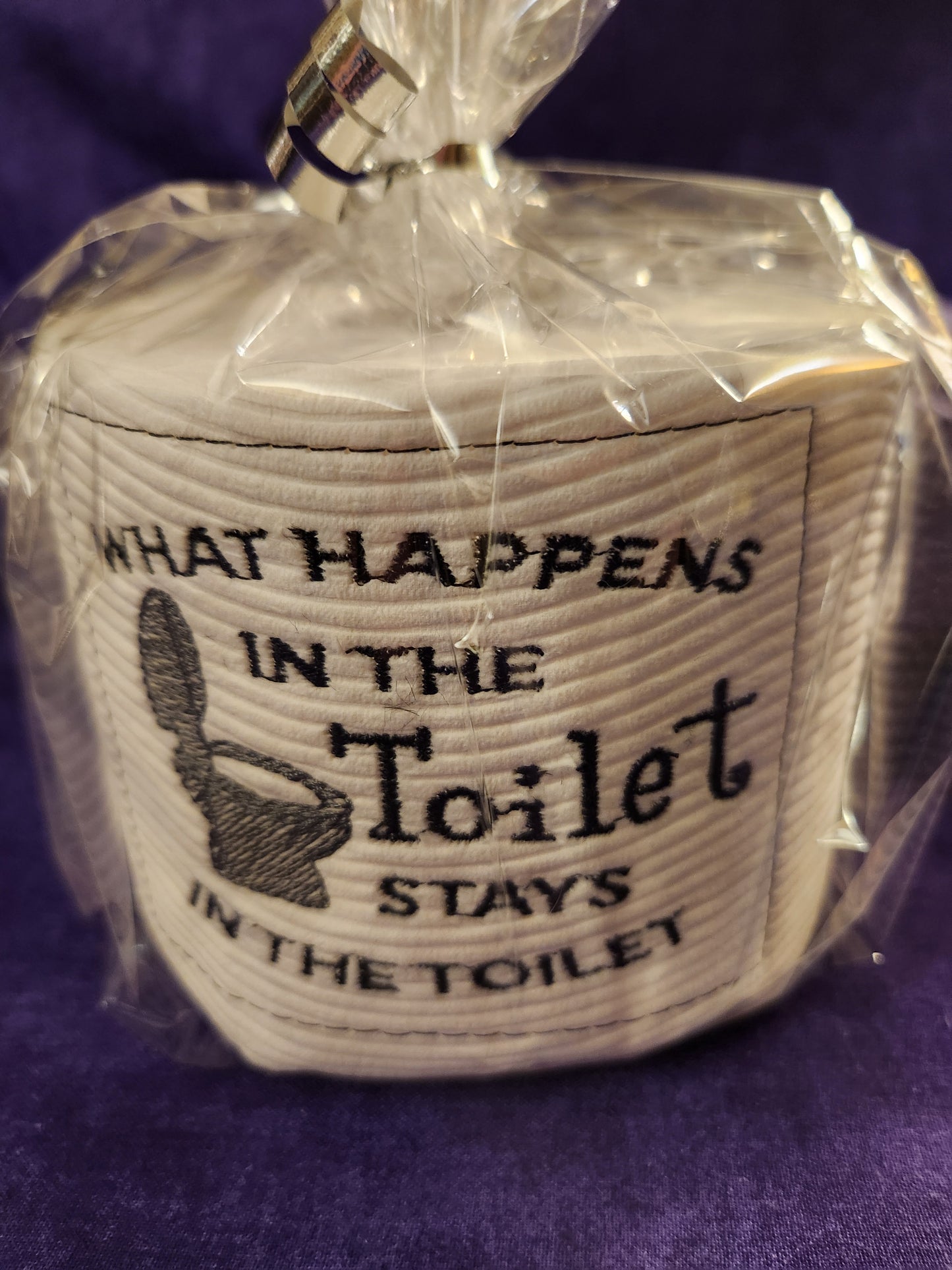 What happens in the toilet.... Embroidered Toilet paper