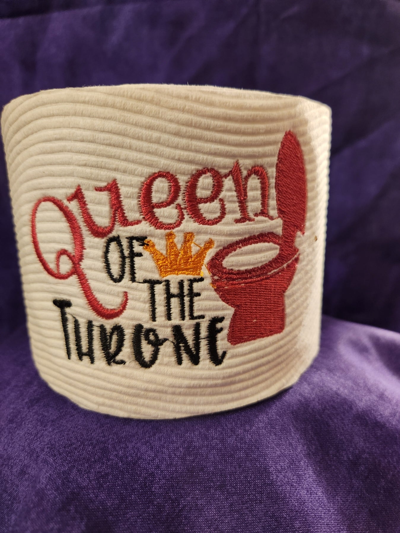 Queen Of The Throne embroidered toilet paper