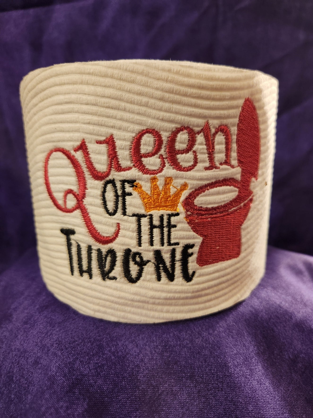 Queen Of The Throne embroidered toilet paper