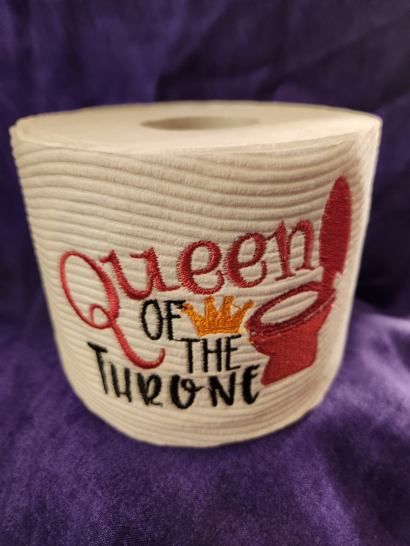 Queen Of The Throne embroidered toilet paper