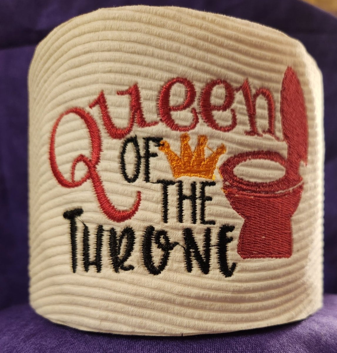 Queen Of The Throne embroidered toilet paper