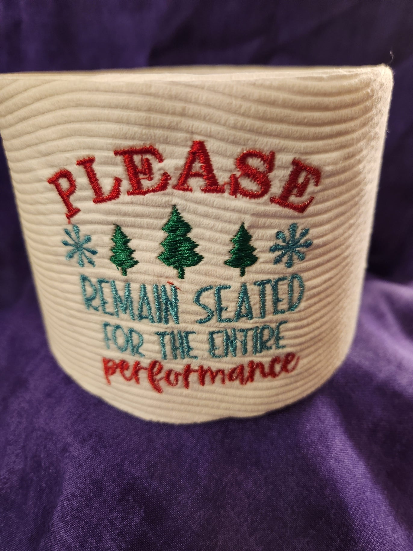 Please Remain Seated For The Entire Performance  Embroidered Toilet Paper