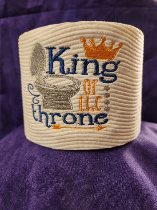 King Of The Throne Embroidered Toilet Paper