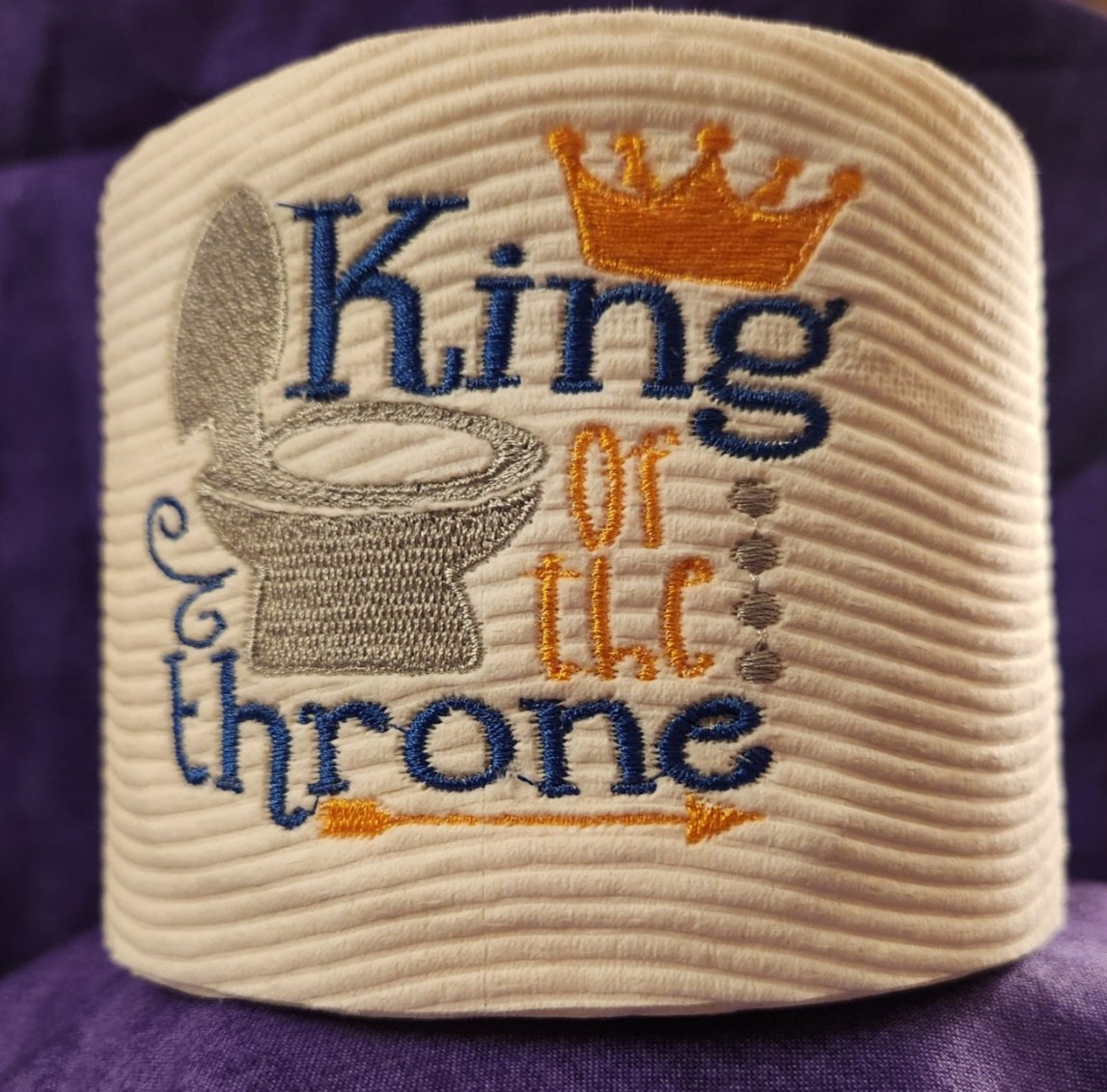 King Of The Throne Embroidered Toilet Paper