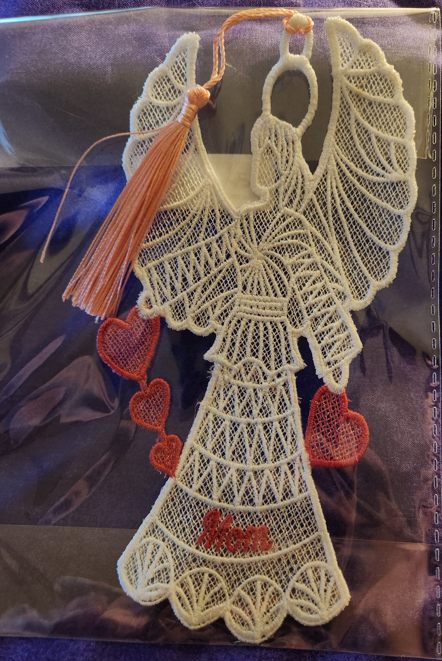 Lace Angel- Mom with Red Hearts