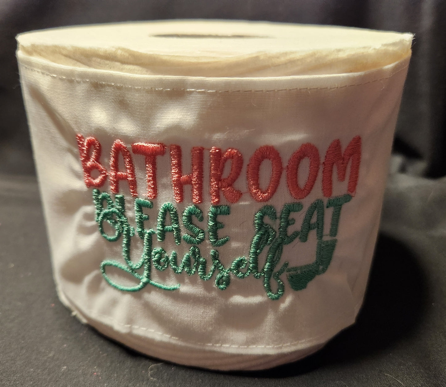 Bathroom Please seat yourself Embroidered Toilet Paper cover