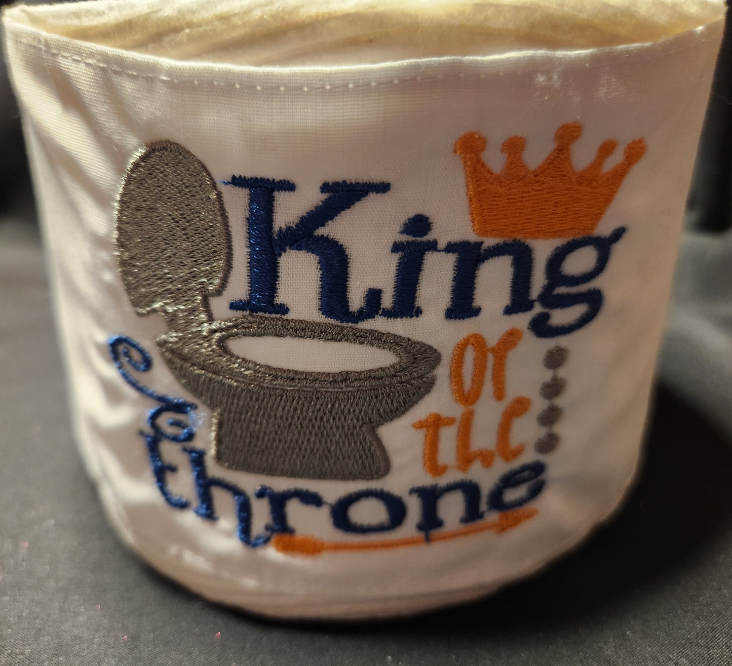 King of the Throne Embroidered Toilet Paper cover