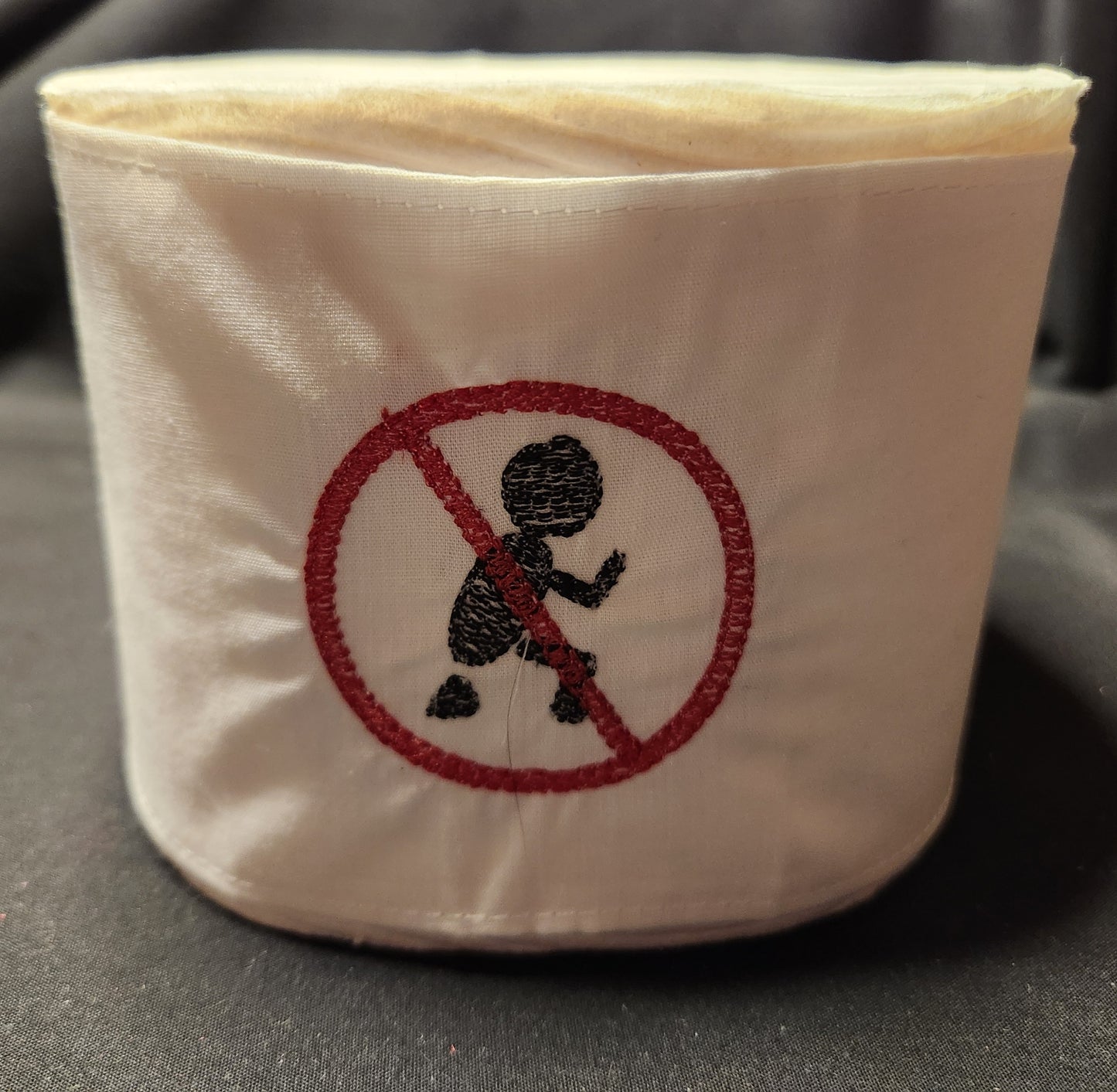 "No Pooping"  Embroidered Toilet Paper cover