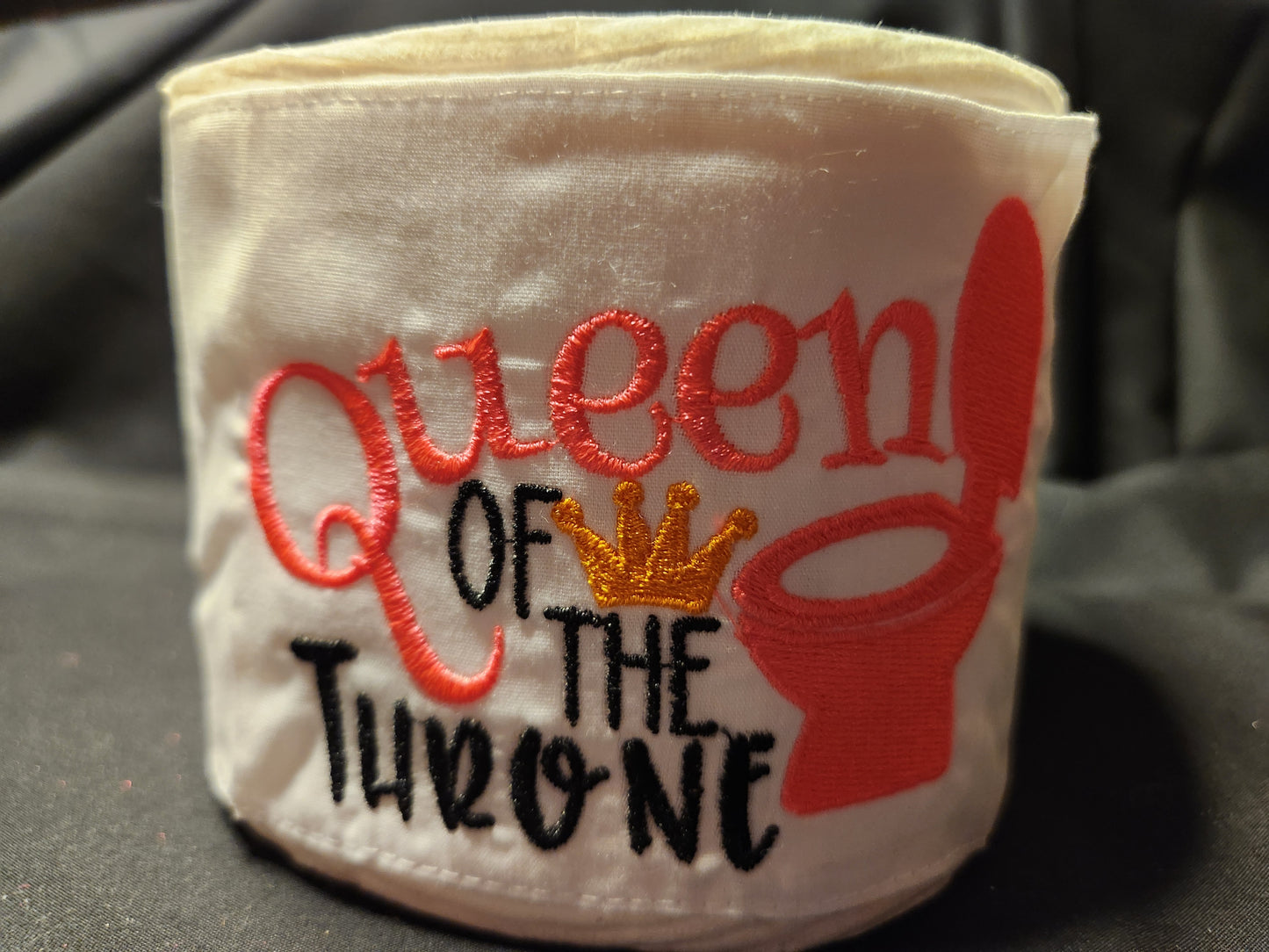 Queen of the Throne Embroidered Toilet Paper cover