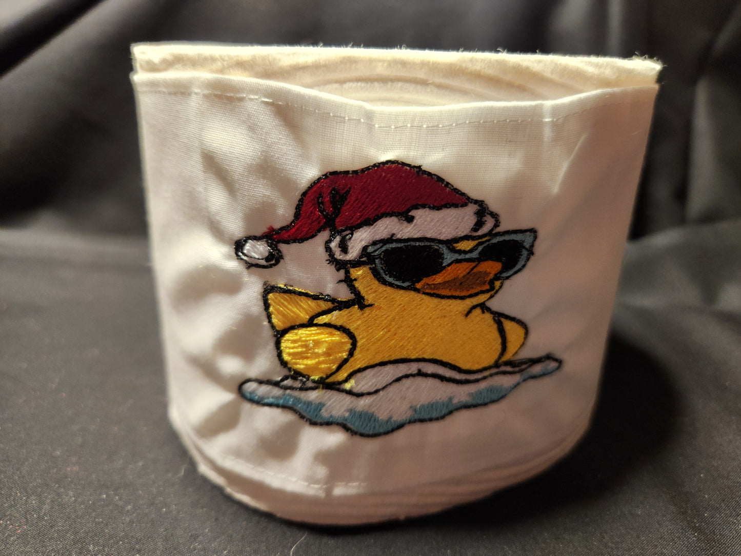 Floating Santa Duck Embroidered Toilet Paper cover