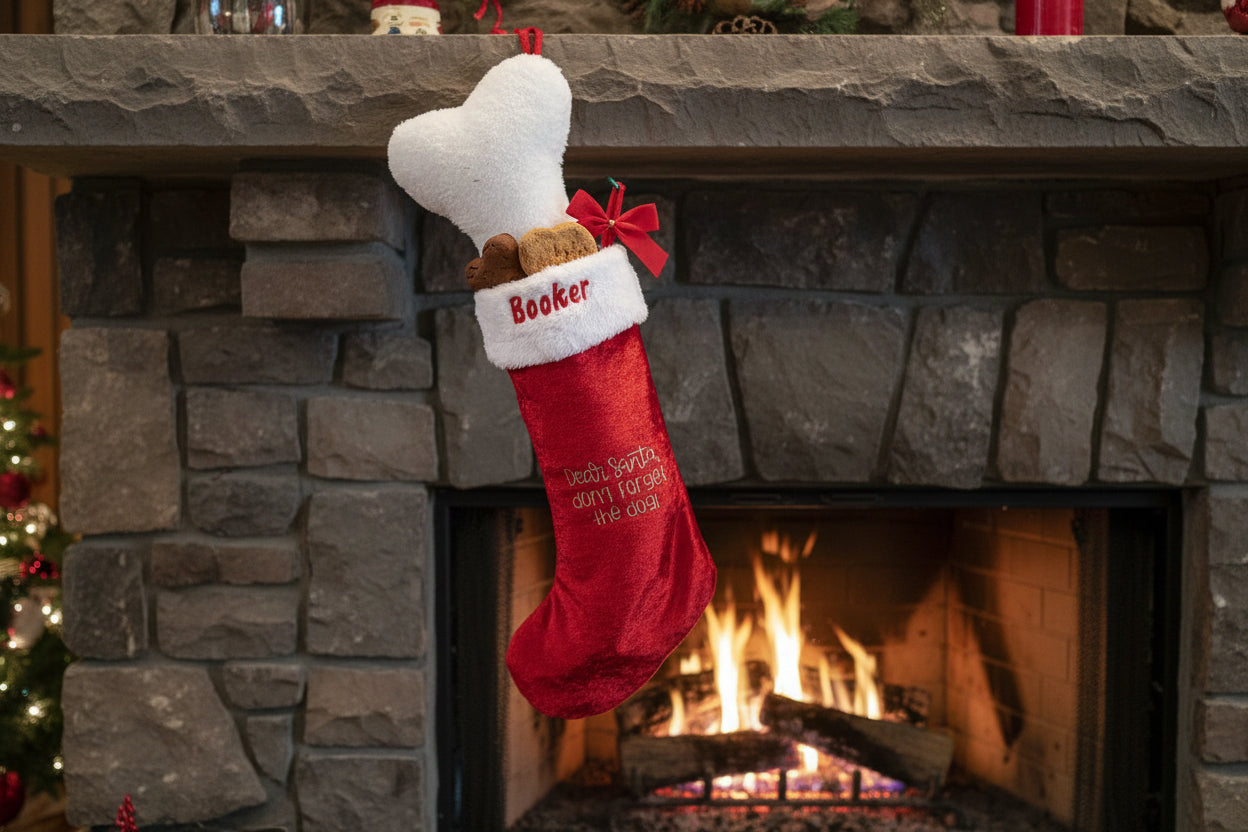 Christmas Pet Stockings with Custom Name embroidered