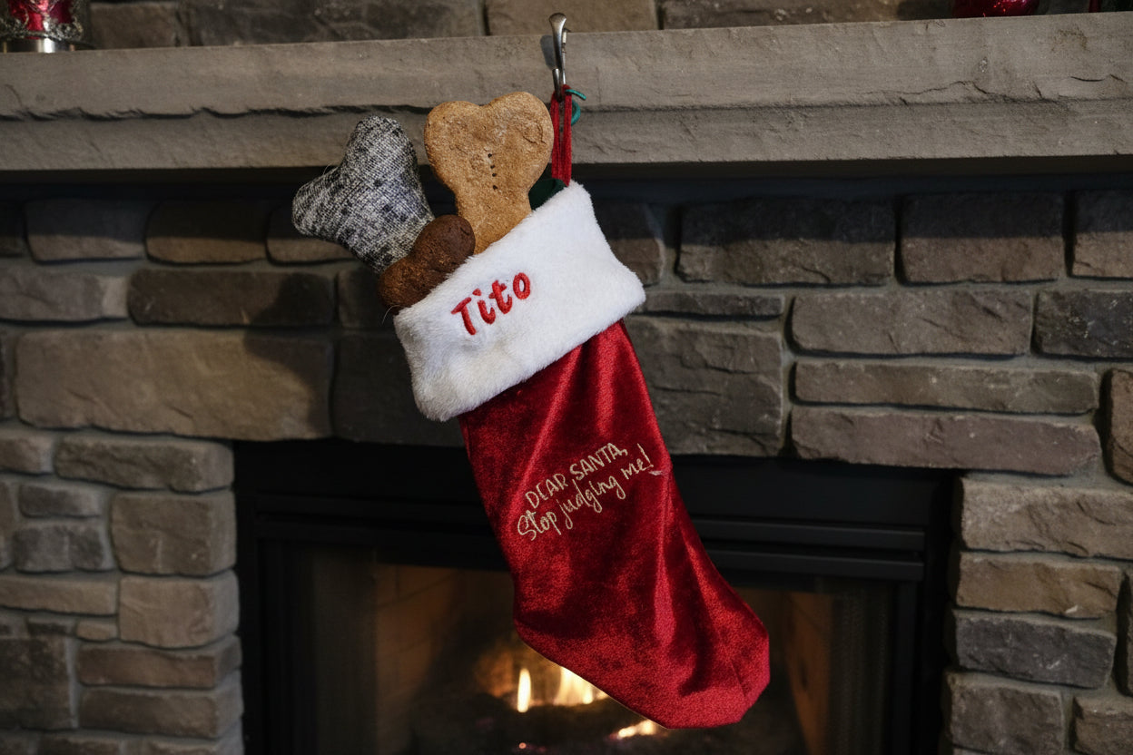 Christmas Pet Stockings with Custom Name embroidered