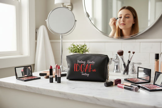 Small Black "Feeling Kinda IDGAF-ish Today" Cosmetic bag