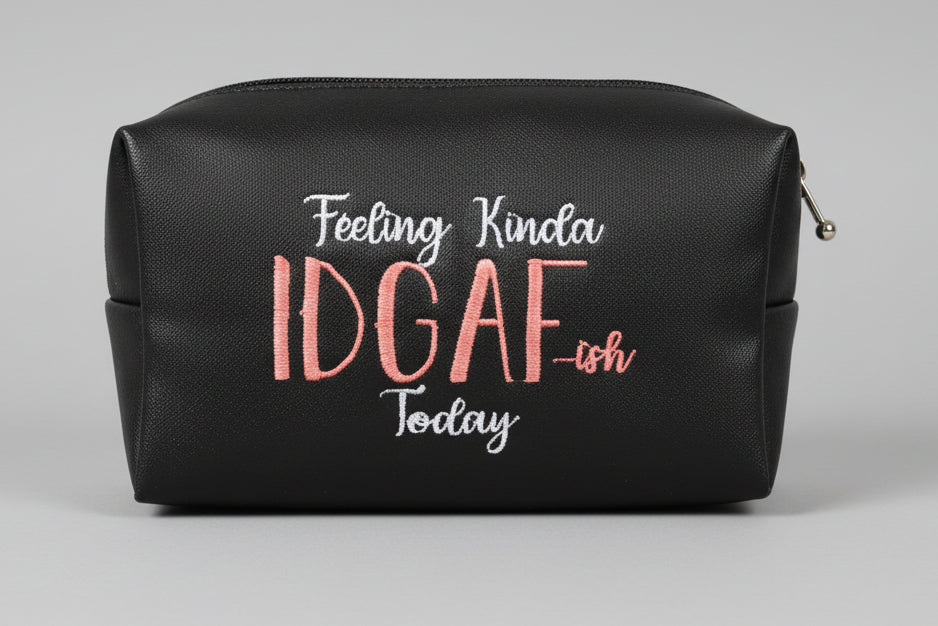 Small Black "Feeling Kinda IDGAF-ish Today" Cosmetic bag