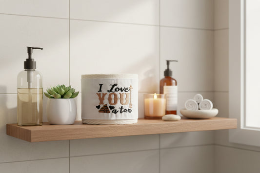 I love you a "poop emoji" ton Embroidered Toilet Paper cover