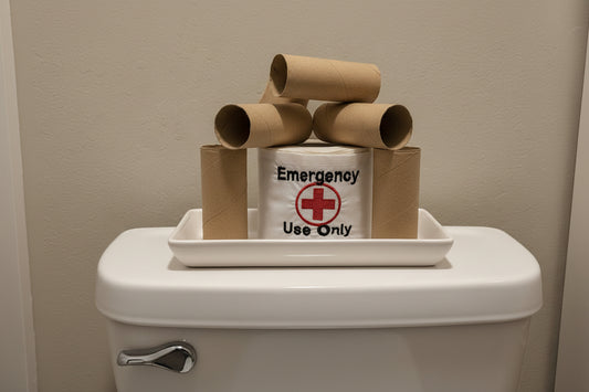Emergency Use Only Embroidered Toilet Paper cover